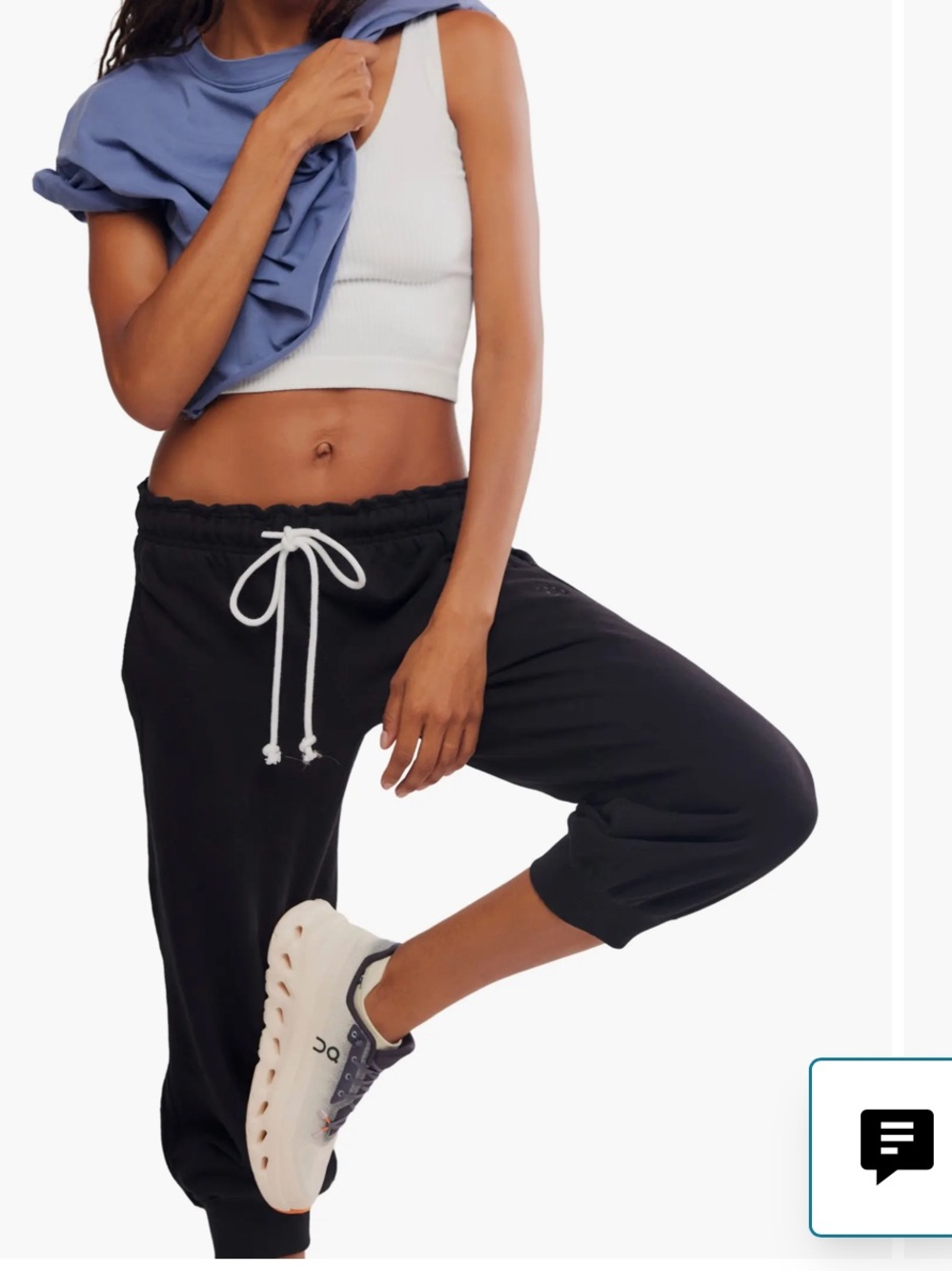 FP MOVEMENT FLUTTER CROPPED JOGGERS IN BLACK NWT